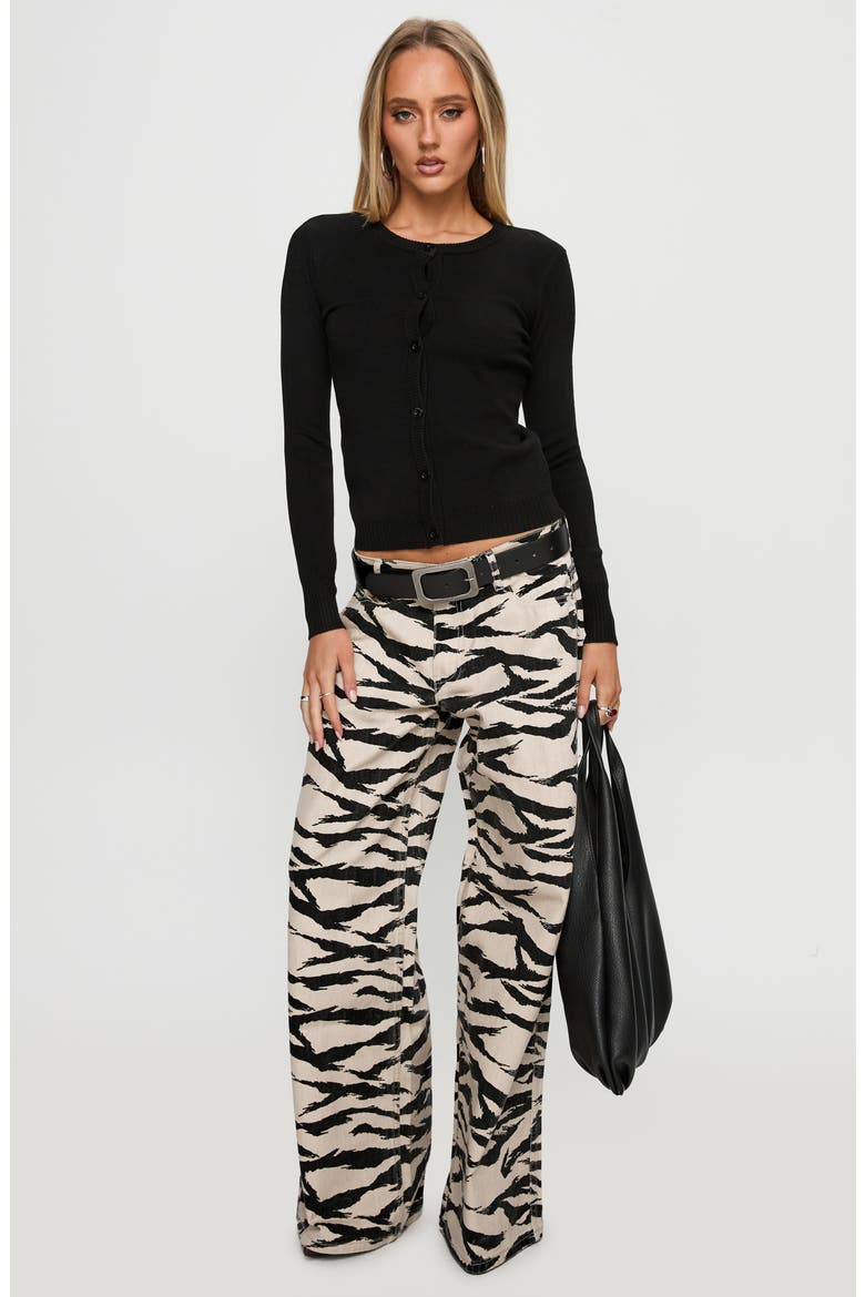 Lauraine Crewneck Cardigan, Alternate, color, BLACK