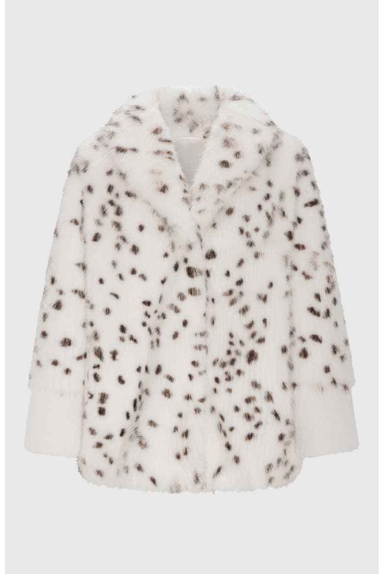 Fur-Free Fox & Mink (Faux Fur) Jacket, Alternate, color, WHITE/BLACK SPOTTED