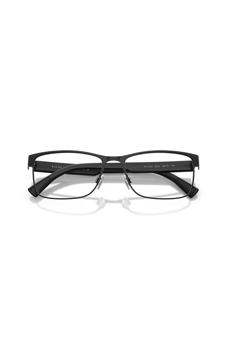 Polo Ralph Lauren 57mm Rectangle optical glasses, Alternate, color, Black