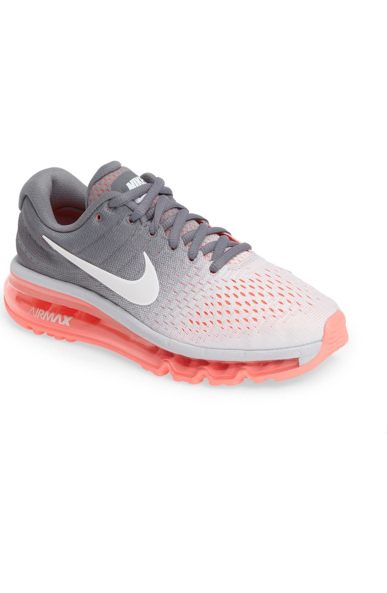 Nike Air Max 2017 Running Shoe, Main, color, Platinum/ Whte/ Grey/ Hot Lava