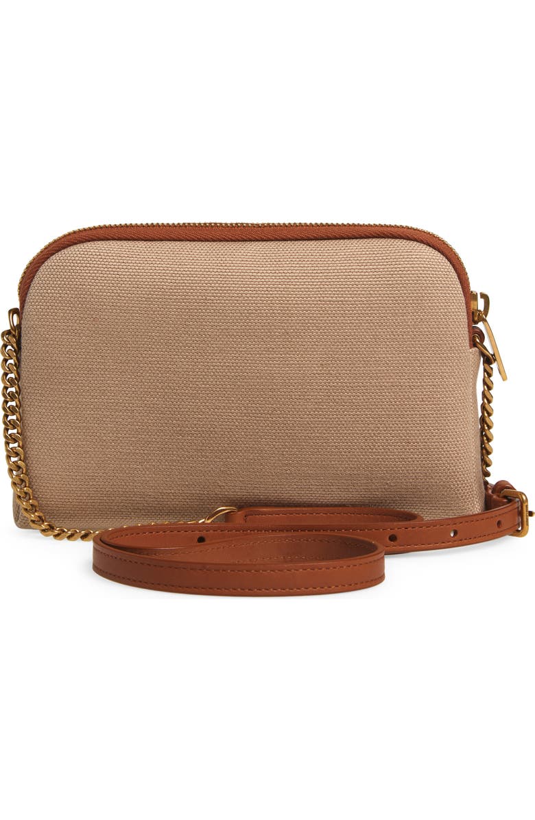 Saint Laurent Gaby Cassandre Logo Canvas Crossbody Pouch, Alternate, color, Desert Dust/ Brick