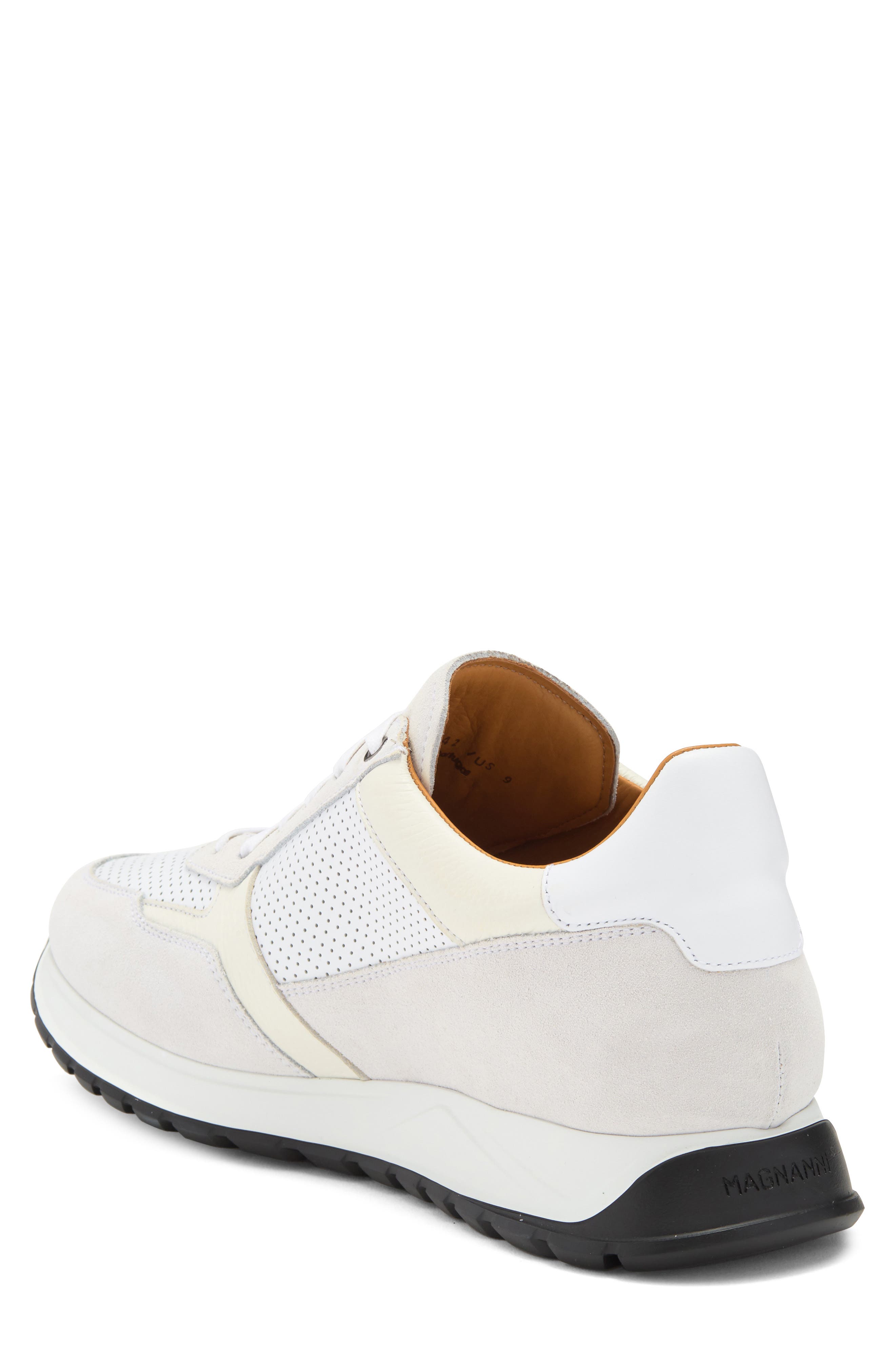 Magnanni Fado Perforated Sneaker, Alternate, color, White / White