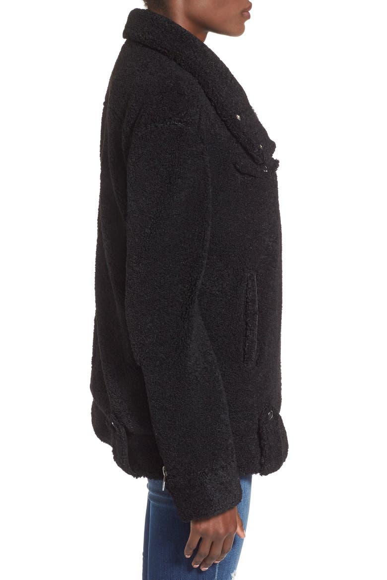 'Teddy' Moto Jacket, Alternate, color, BLACK