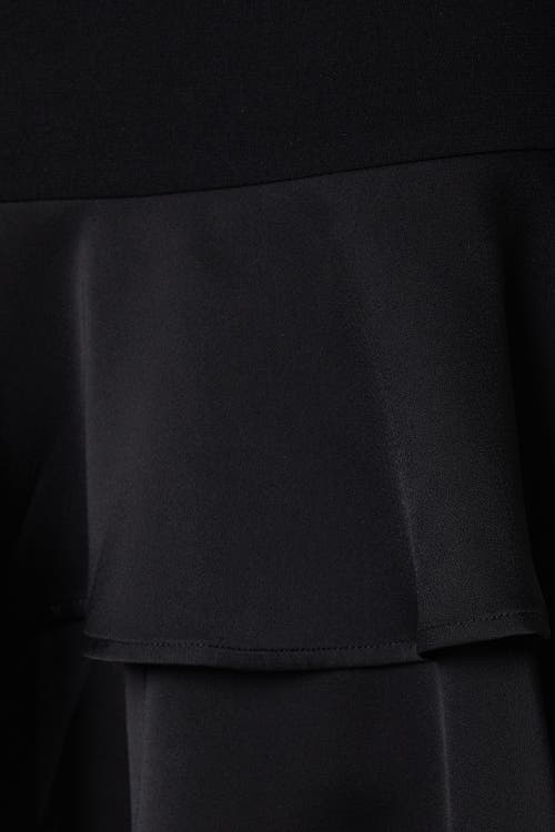 Coast Satin Back Crepe Dress With Peplum In Black