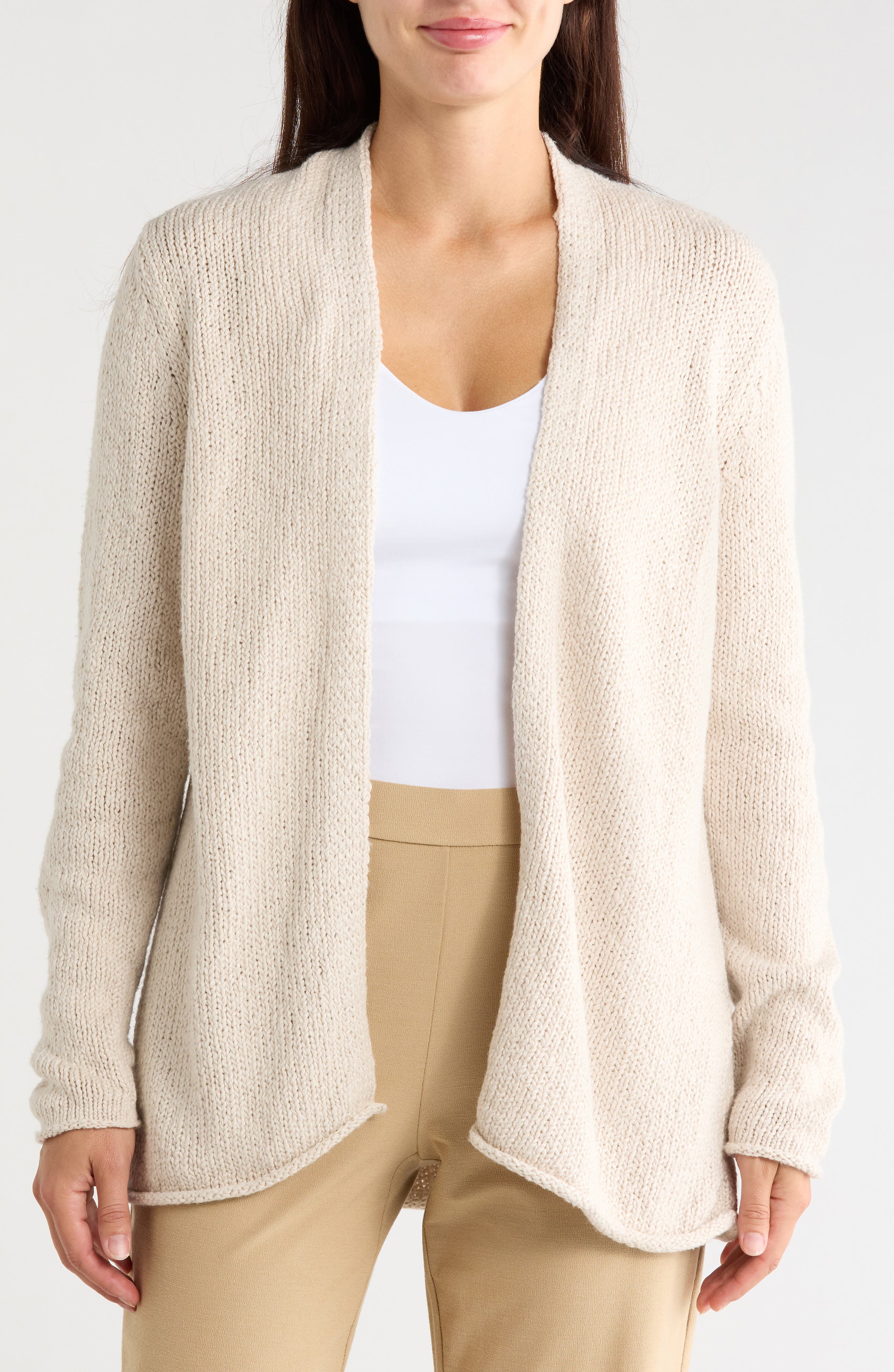 Open Front Organic Cotton Cardigan