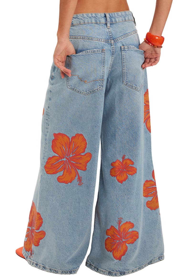 Palisades Flower Power Wide Leg Jeans, Alternate, color, FLOWER POWER