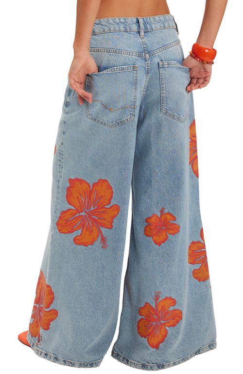 Shop Free People Palisades Flower Power Wide Leg Jeans
