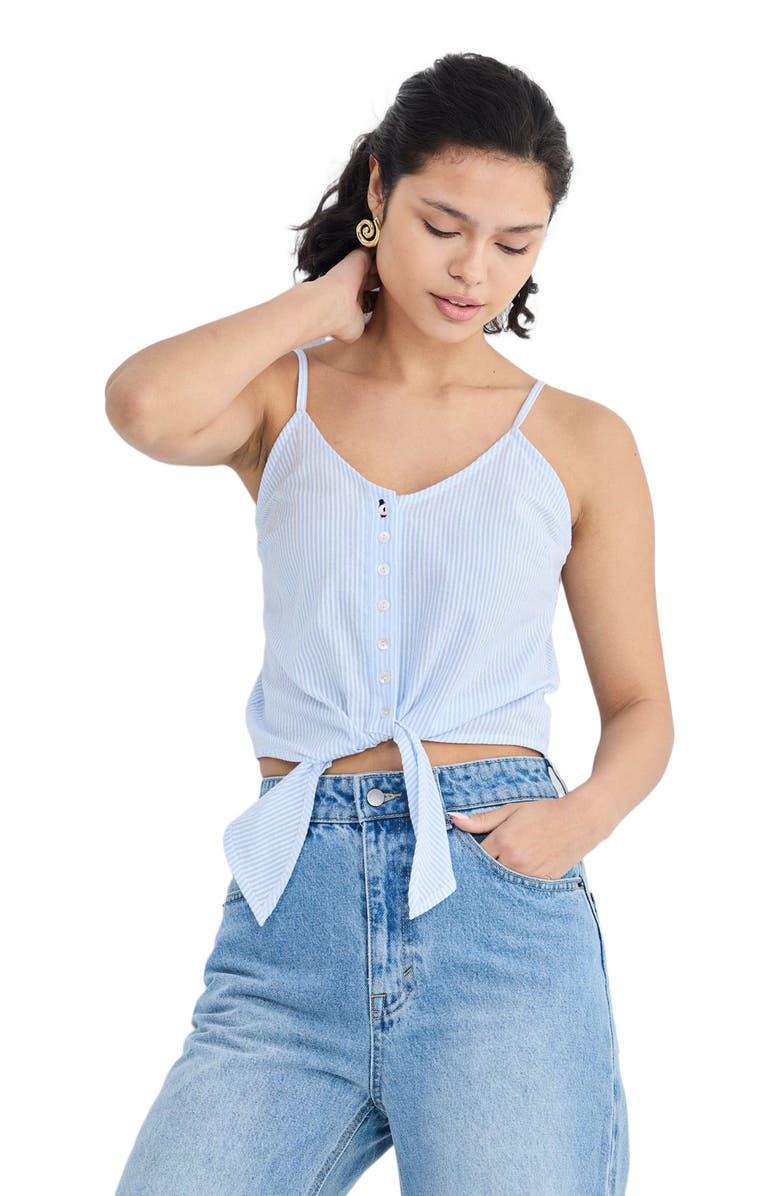 Reistor Pool Day Tan Lines Stripe Camisole, Alternate, color, Linear Rhythm