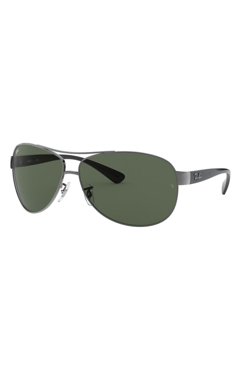 Ray-Ban 63mm Overzise Pilot Sunglasses, Alternate, color, Gunmetal Green