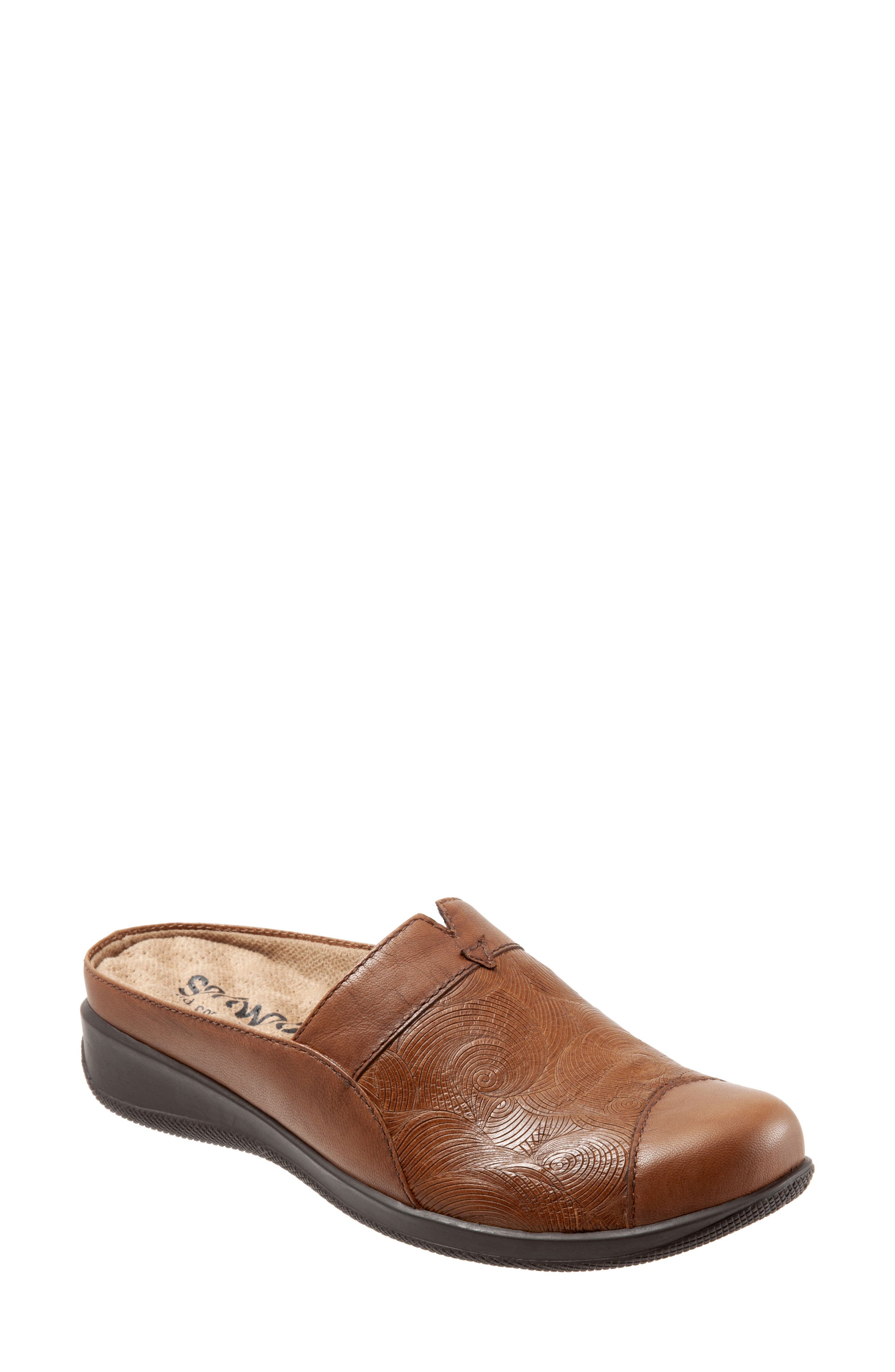 'San Marcos' Woven Clog, Main, color, BRANDY LEATHER