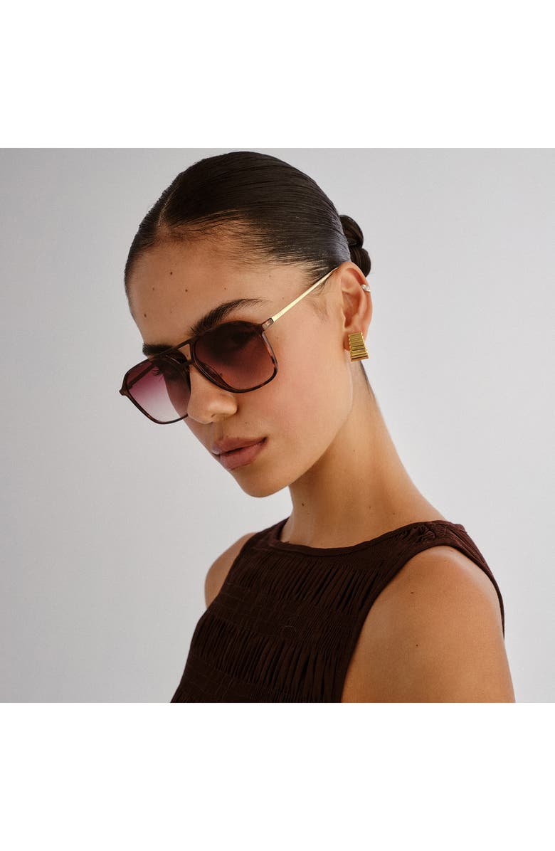 AIRE Cusp 55mm Aviator Sunglasses, Alternate, color, Dark Tort / Gold / Dark Brown