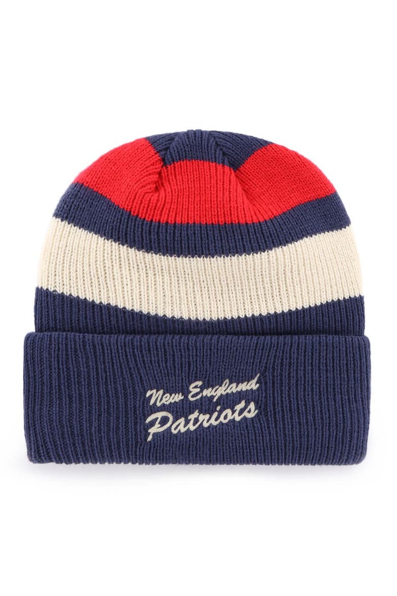 Men's '47  Navy New England Patriots Clubhouse Jennings Cuffed Knit Hat, Alternate, color, Navy