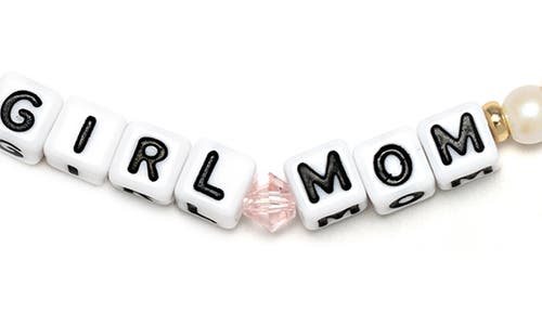 Little Words Project Girl Mom Beaded Stretch Bracelet In Pink Multi