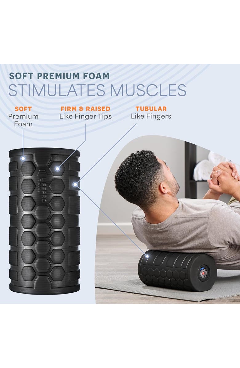 Lifepro Surger Vibrating Foam Roller for Fitness & Mobility 4Speed Foam Roller, Alternate, color, Black