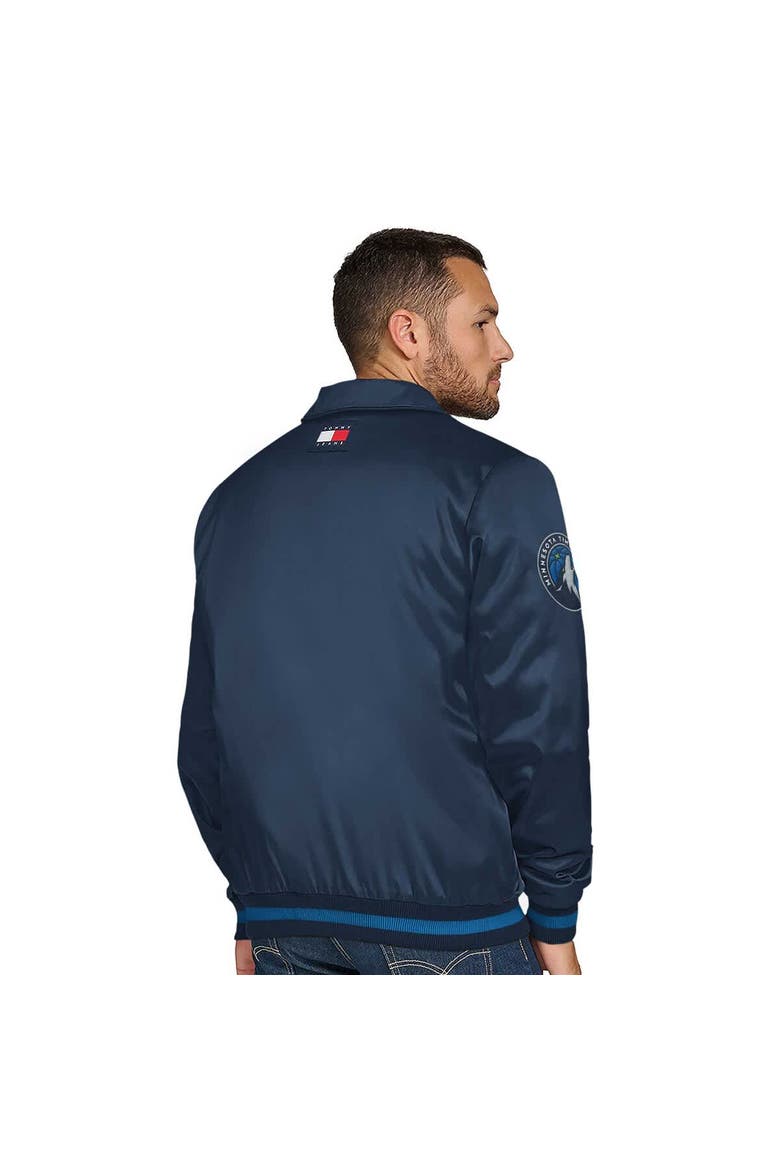 Men's Tommy Jeans Navy Minnesota Timberwolves Jacob Chain Stitch Applique Full-Snap Varsity Jacket, Alternate, color, Navy