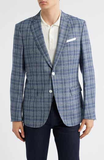 BOSS Hutson Plaid Virgin Wool & Linen Sport Coat