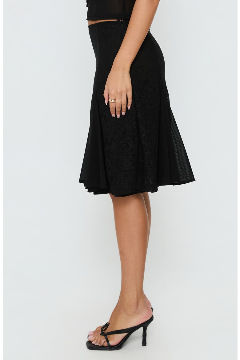 Quani Lace Midi Skirt, Alternate, color, BLACK