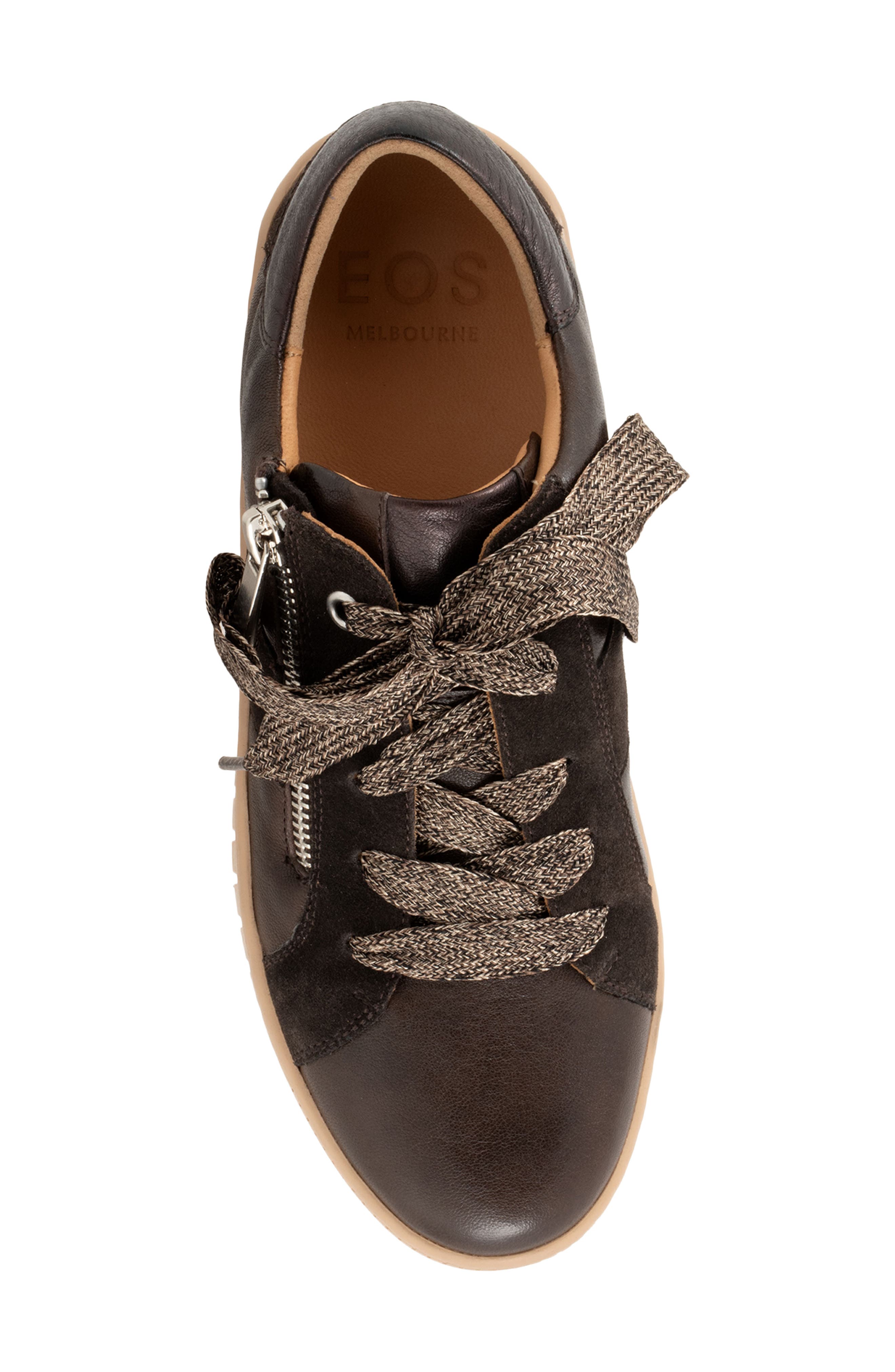 Tinah Leather Sneaker, Alternate, color, MAHOGANY