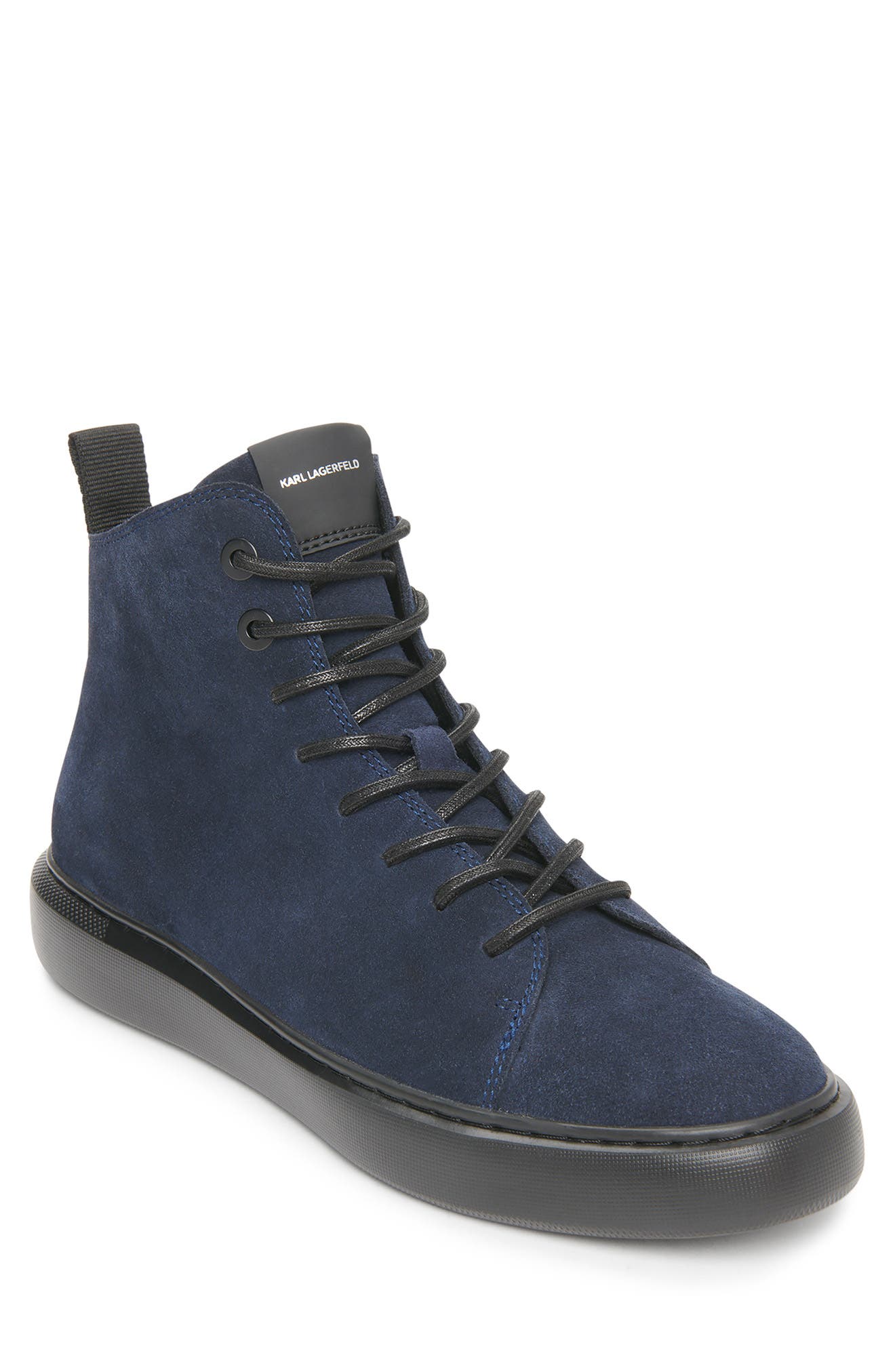 Suede Side Zip Bootie, Main, color, NAVY