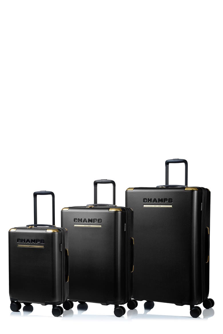 Luxe II 3-Piece Hardside Spinner Suitcases, Main, color, BLACK