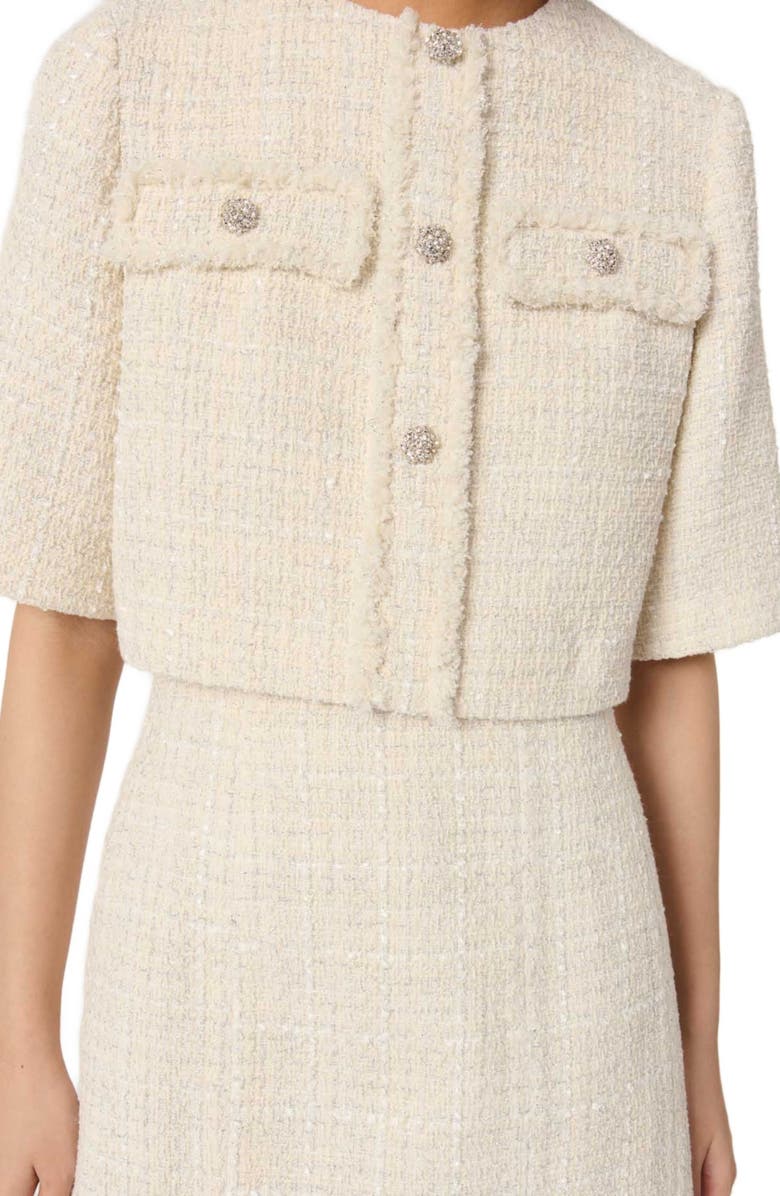 maje Tweed 2-in-1 mini dress, Alternate, color, 