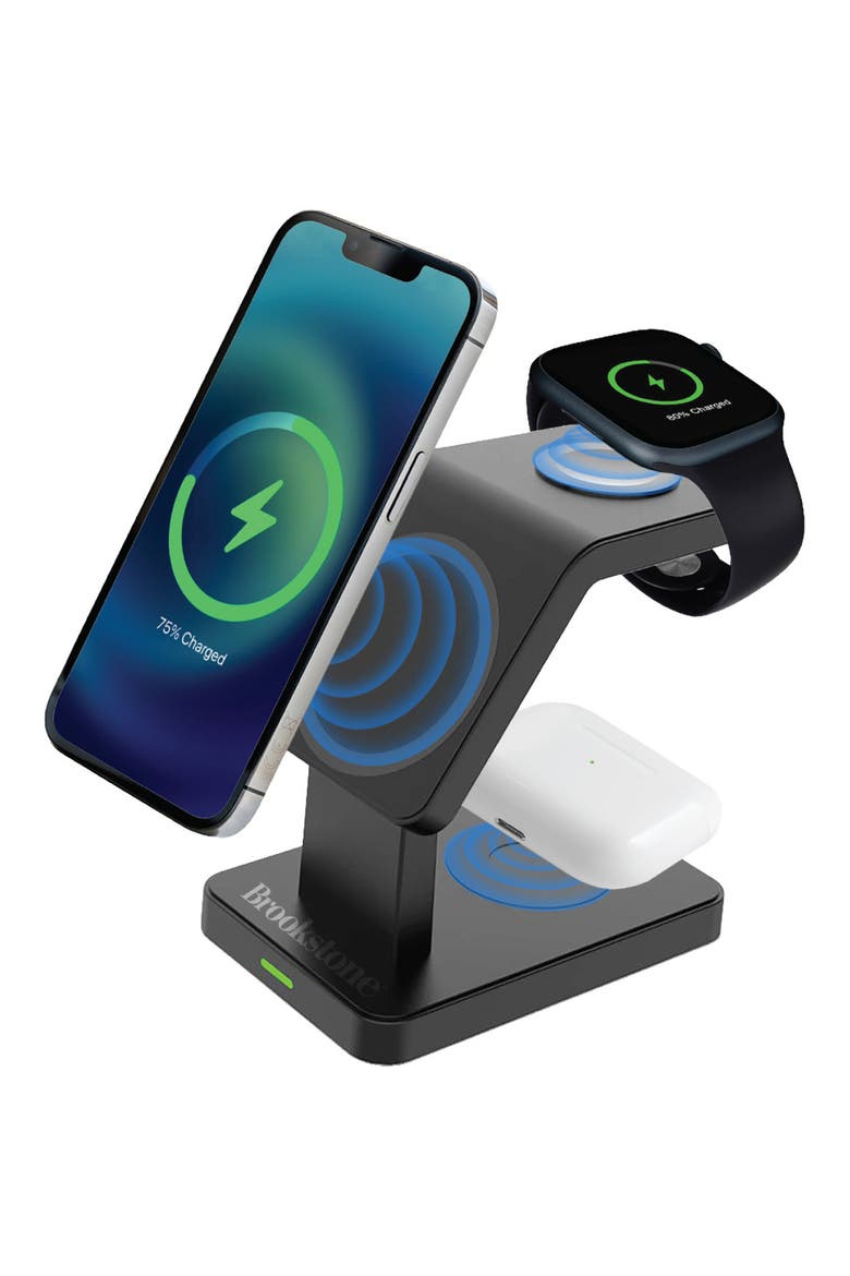 3-in-1 MagSafe Wireless Charging Stand, Alternate, color, BLACK