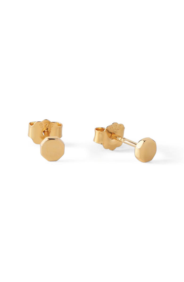 Ora Ana The Penny Mini Octogan Stud Earrings, Main, color, Gold