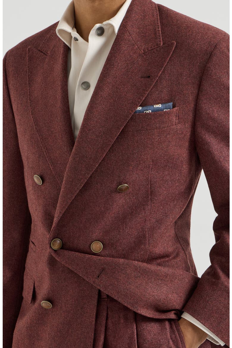 Virgin wool and cashmere flannel Cavallo Tailor blazer, Alternate, color, Burned