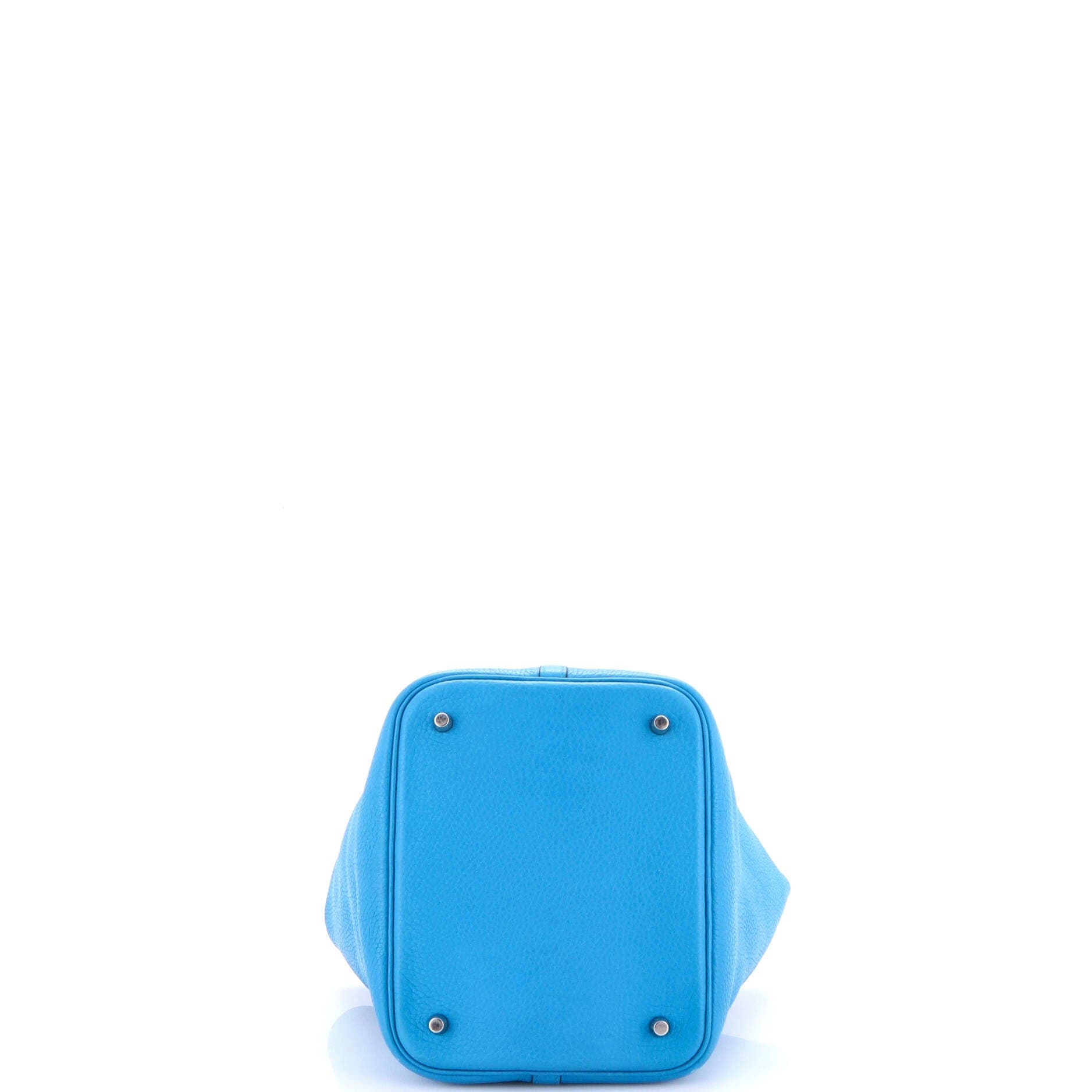 Pre-Owned Hermes Picotin Lock Bag Clemence MM, Alternate, color, Bleu Zanzibar