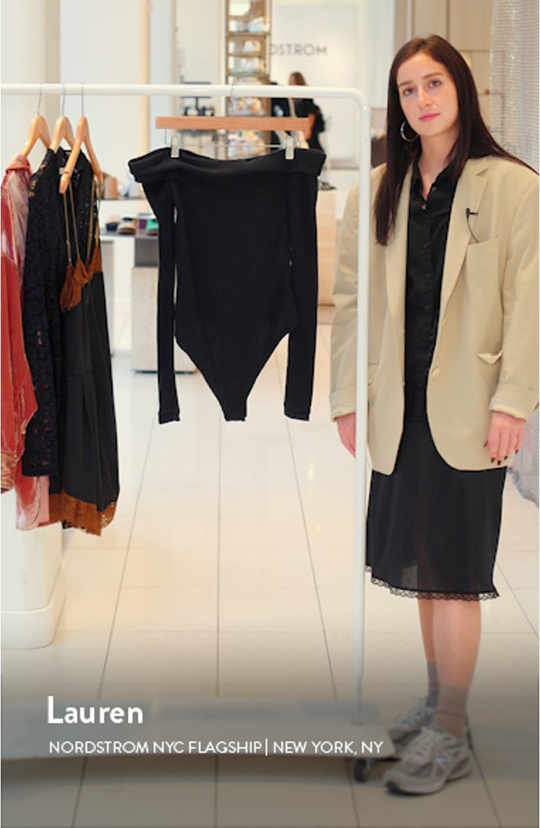 Autumn Cozy Off the Shoulder Waffle Stitch Bodysuit, sales video thumbnail