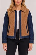 Liverpool Los Angeles Faux Shearling & Denim Jacket