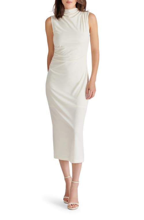 Steve Madden Mo Funnel Neck Matte Jersey Dress In Marshmallow