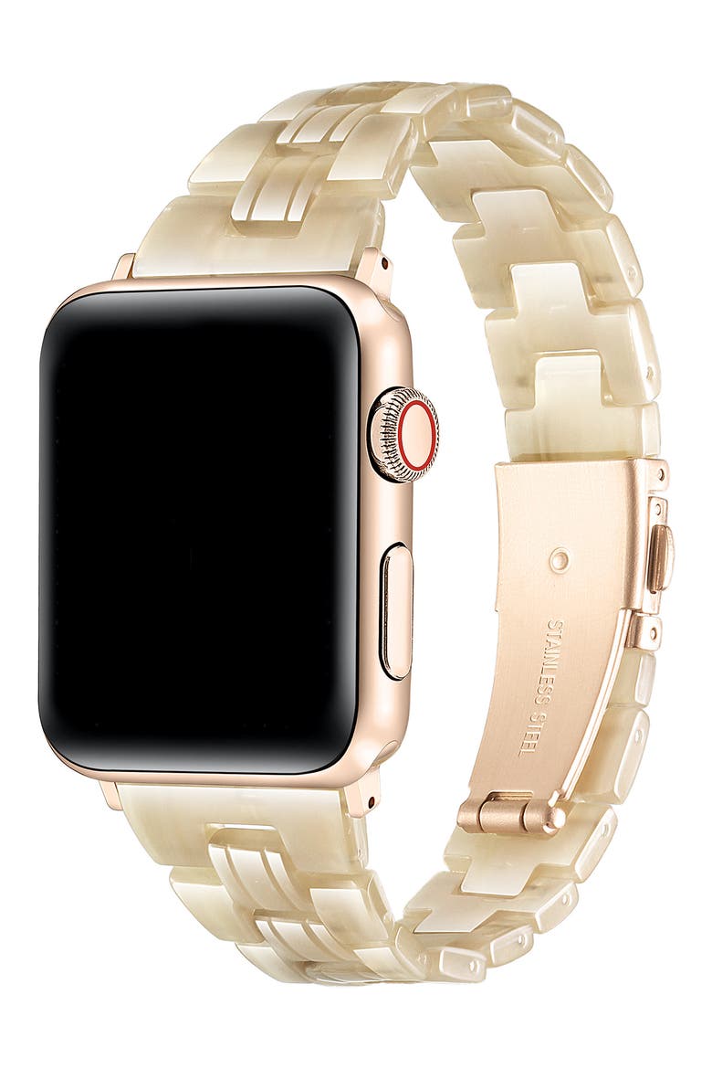 Autumn Resin Apple Watch® Bracelet Watchband, Alternate, color, BEIGE TORTOISE