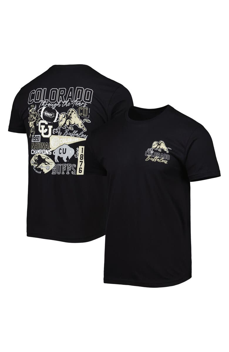IMAGE ONE Men's Black Colorado Buffaloes Vintage Through the Years 2-Hit T-Shirt, Main, color,