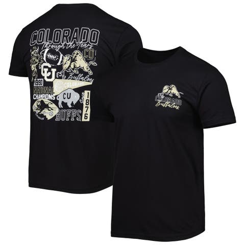 Men's Black Colorado Buffaloes Vintage Through the Years 2-Hit T-Shirt