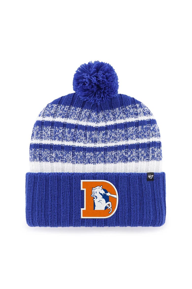 Men's '47  Royal Denver Broncos Tavern Cuffed Knit Hat with Pom, Main, color, Royal