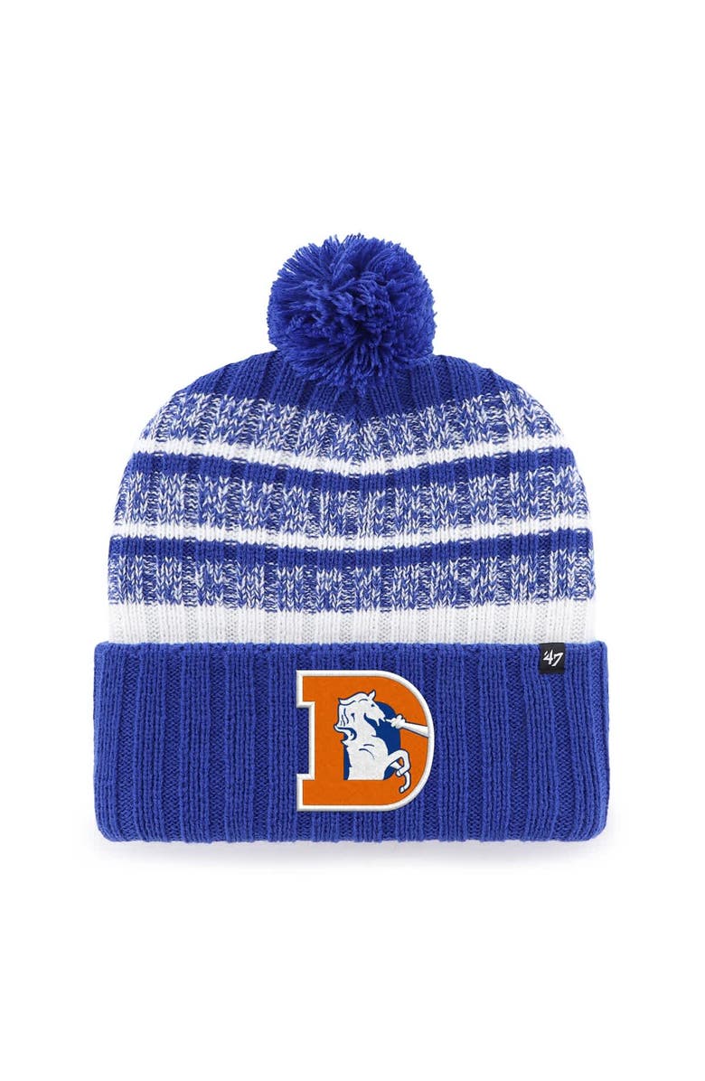 '47 Men's '47  Royal Denver Broncos Tavern Cuffed Knit Hat with Pom, Main, color, Royal