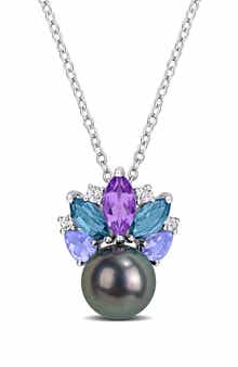 8-8.5mm Cultured Tahitian Pearl Pendant Necklace