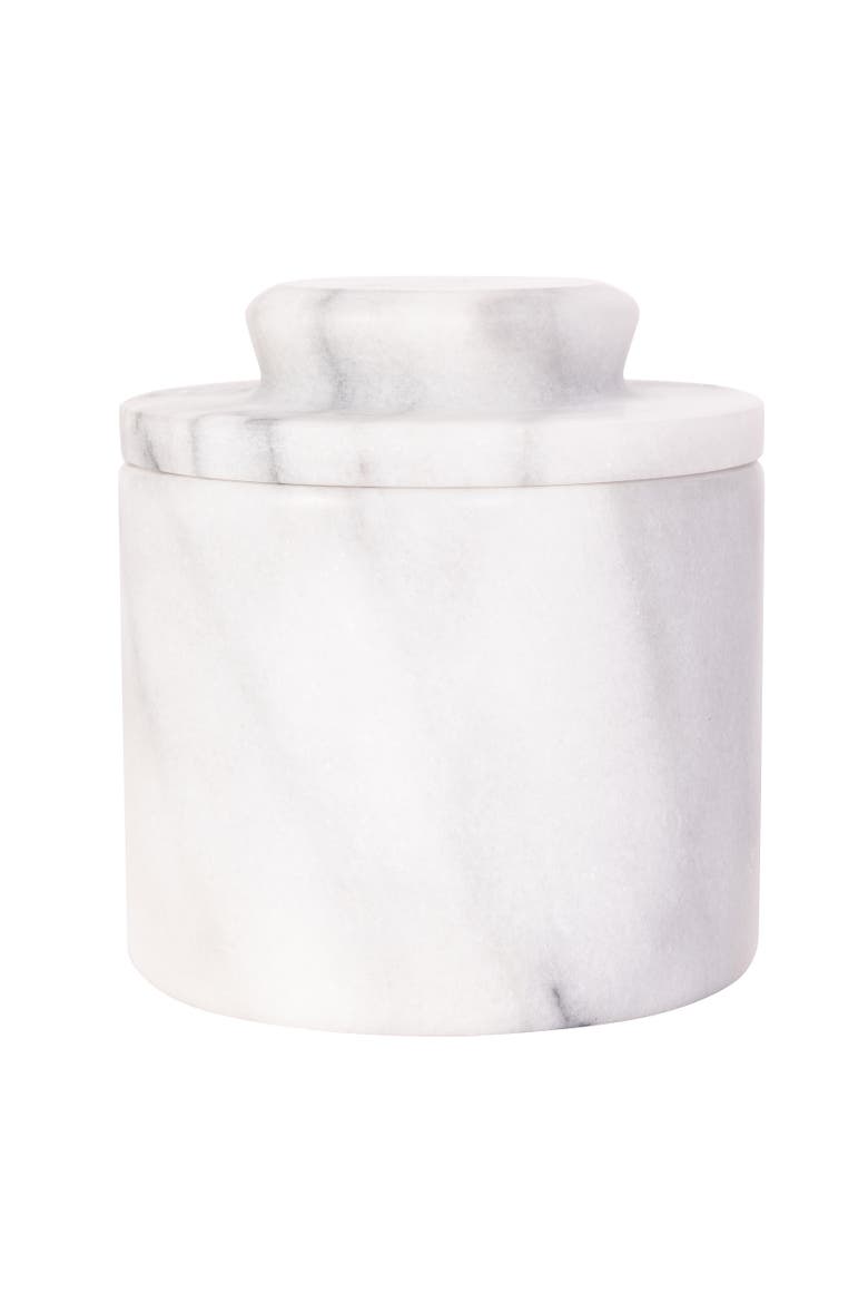 Artifacts Trading Company White Marble Butter Keeper, Main, color, White Matte