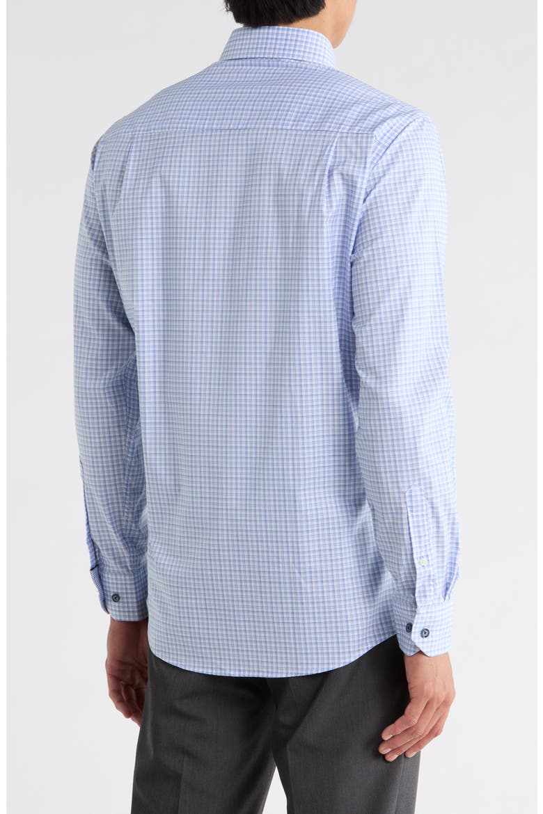 Slim Fit Textured Dash Stretch Cotton Dress Shirt, Alternate, color, NAVY