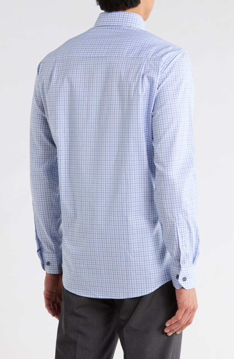 Duchamp Slim Fit Textured Dash Stretch Cotton Dress Shirt, Alternate, color, Navy