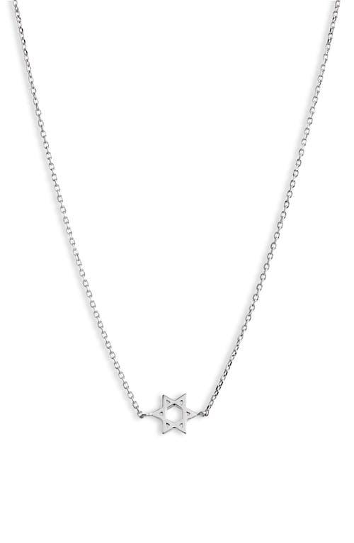 Anzie Love Letter Star of David Pendant Necklace in Silver 