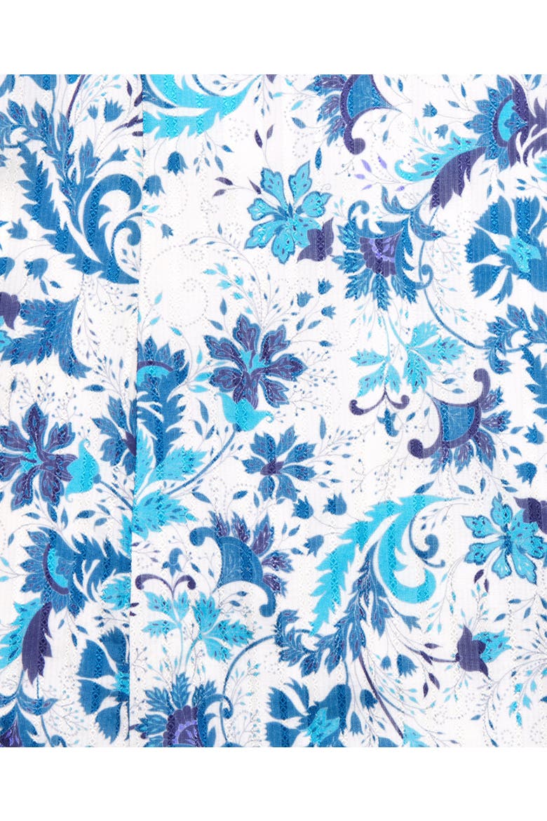 Ivy Silk Cotton Tea Dress, Alternate, color, Navy Floral