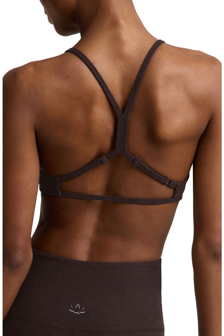 Spacedye Minimal Racerback Sports Bra, Alternate, color, DARK CHOCOLATE HEATHER