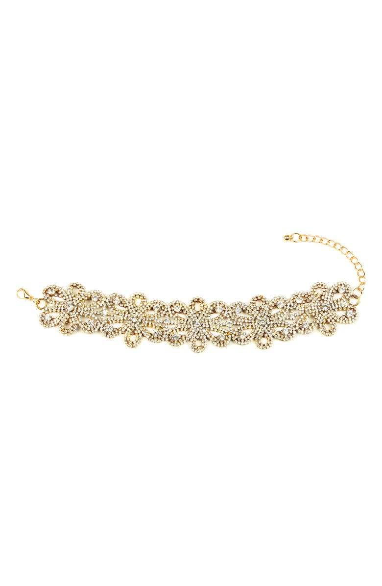 EYE CANDY LOS ANGELES Pluto Crystal Choker, Alternate, color, Gold