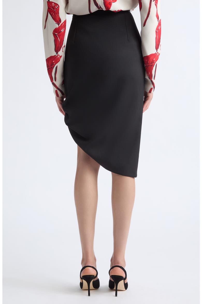 Asymmetrical Stretch Wool Skirt, Alternate, color, BLACK
