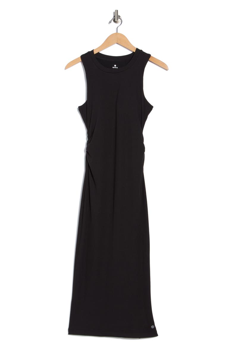 Expedite Sleeveless Rib Midi Dress, Alternate, color, RICH BLACK