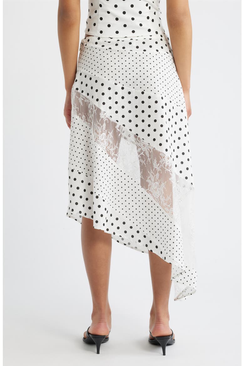 Rennar Mixed Polka Dot Asymmetric Skirt, Alternate, color, WHITE / POLKA DOT
