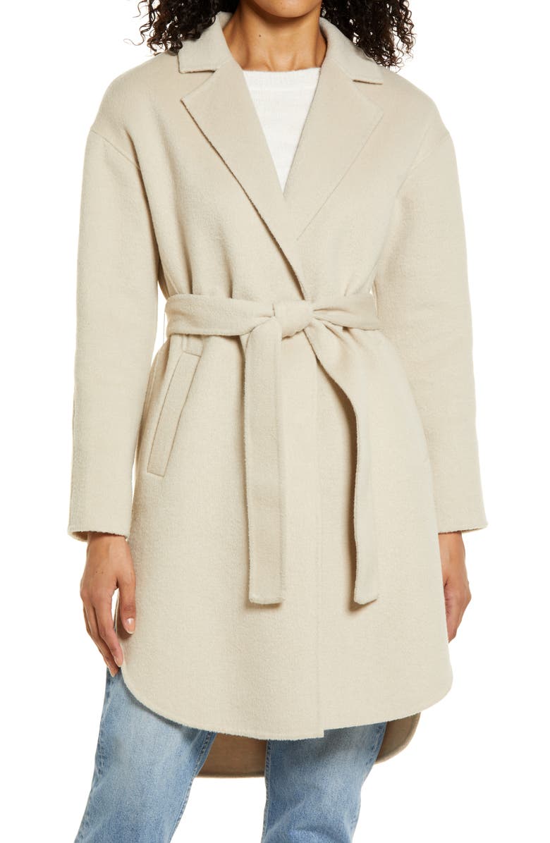 Sam Edelman Belted Wool Blend Coat, Main, color,