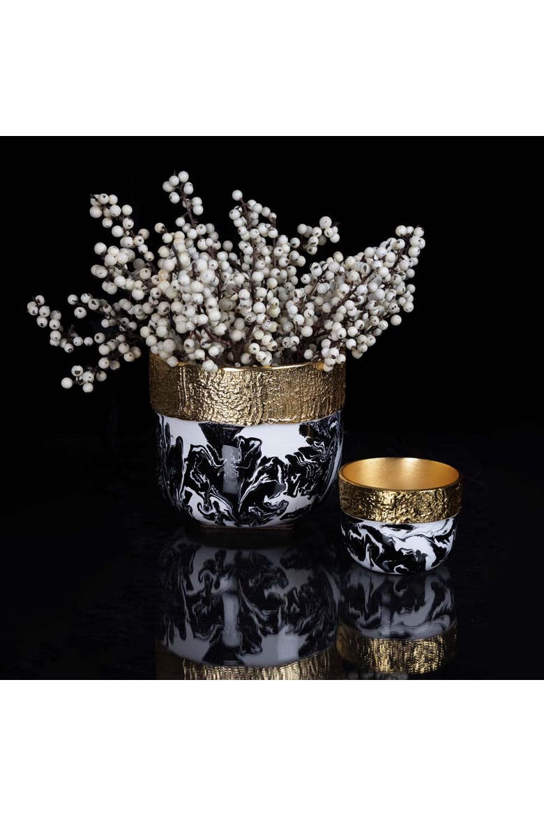 Bianco Nero Cache Pots, Alternate, color, White